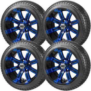 LSI 205/30-14 Elite Tires with Blue Casino 14x7 Rims